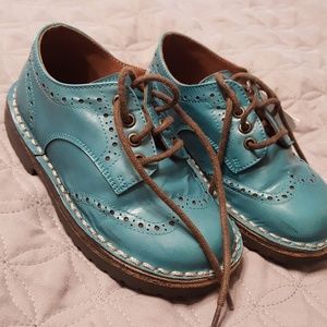 Pèpè (italian made) teal blue shinny leather